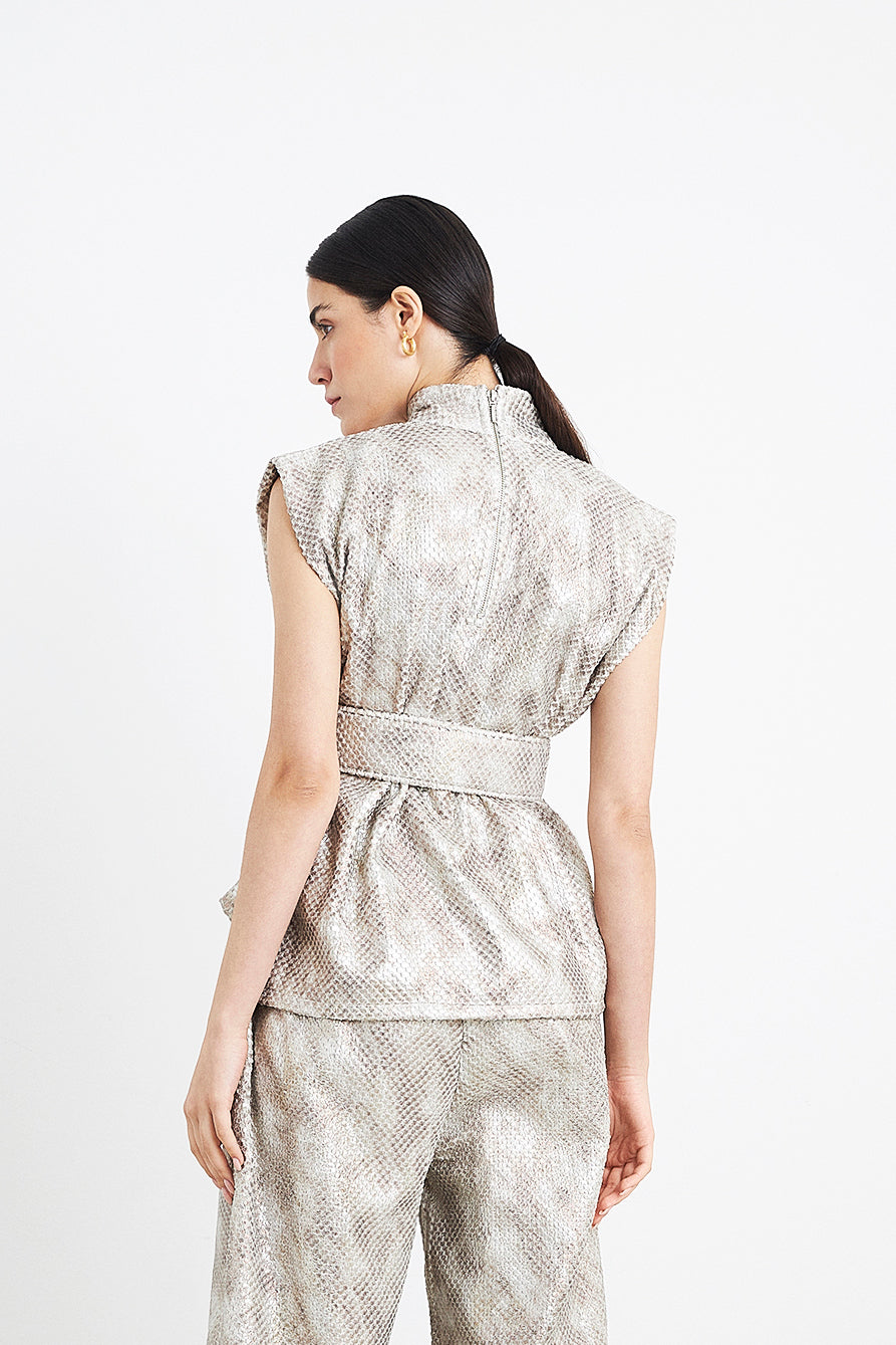 BLUSA C/ CINTO COBRA