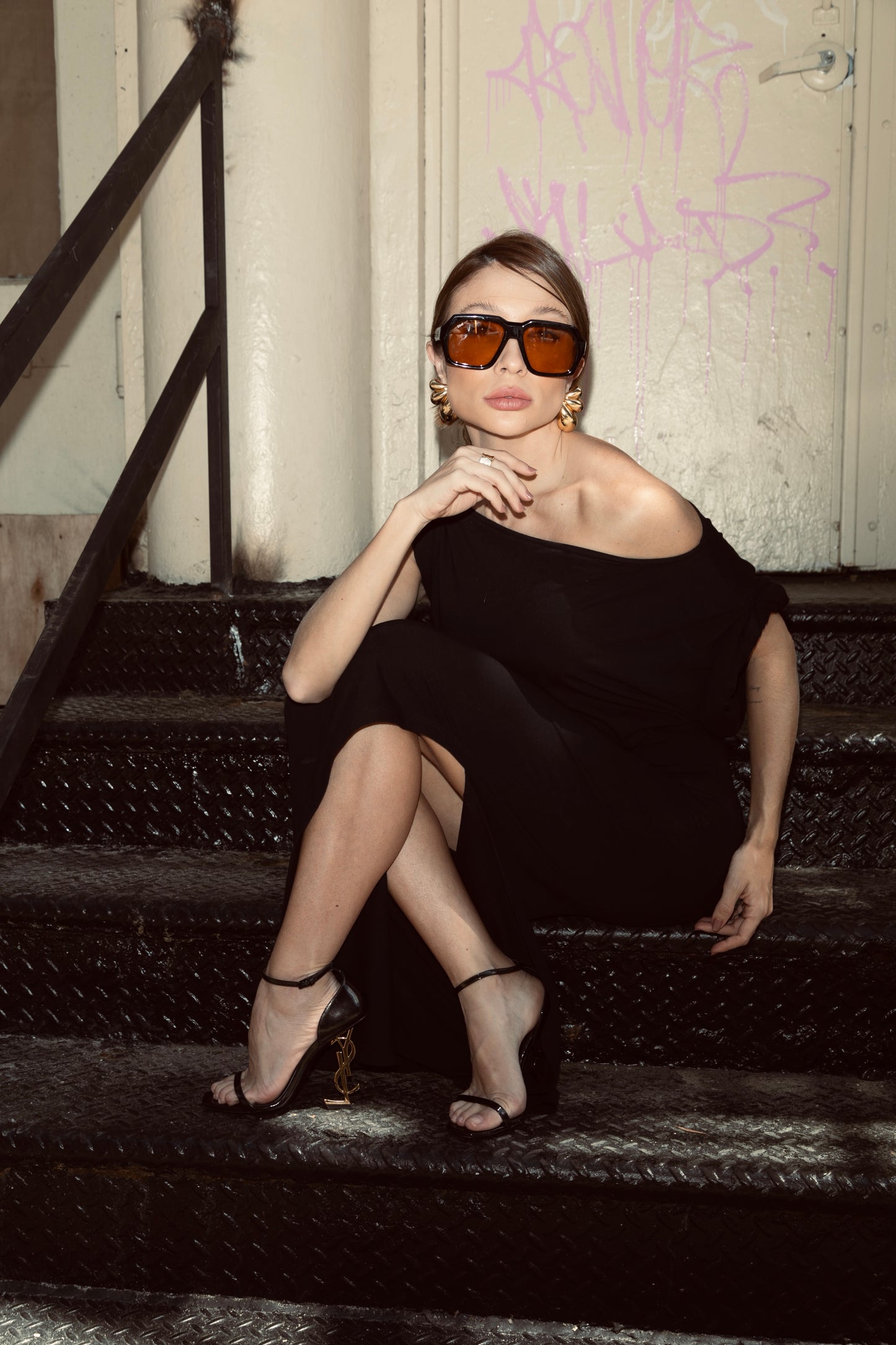 Vestido longo ombro só - Kronne