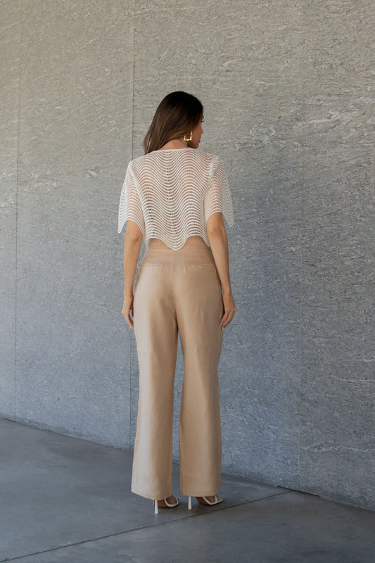 Calça reta linho - Kronne