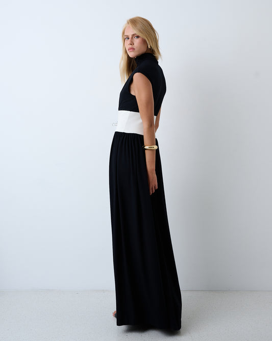 VESTIDO LONGO BICOLOR KRONNE