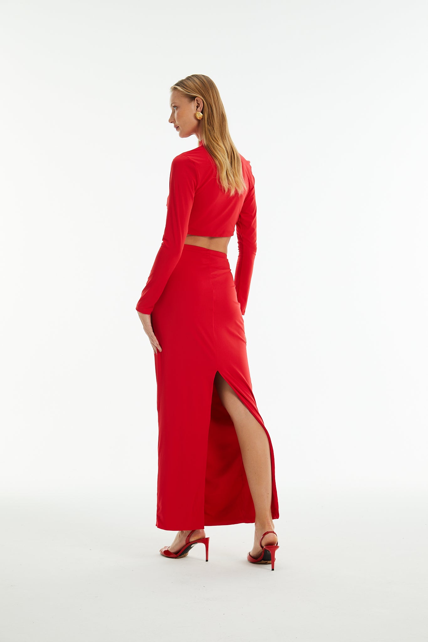 CONJUNTO CROPPED MANGA LONGA E SAIA KRONNE