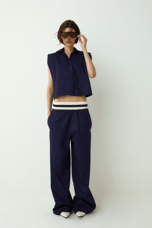 CALÇA KRONNE COM CÓS ELASTICO LISTRADO