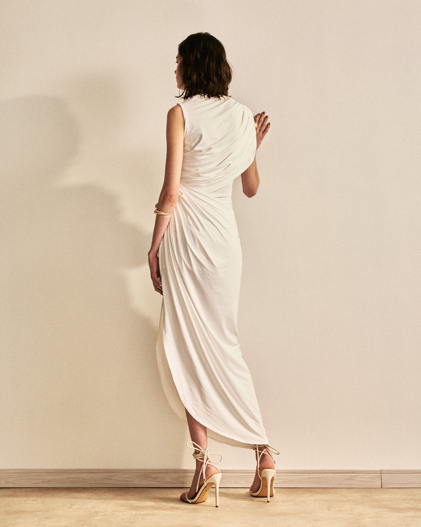 VESTIDO LONGO COM DRAPEADO KRONNE