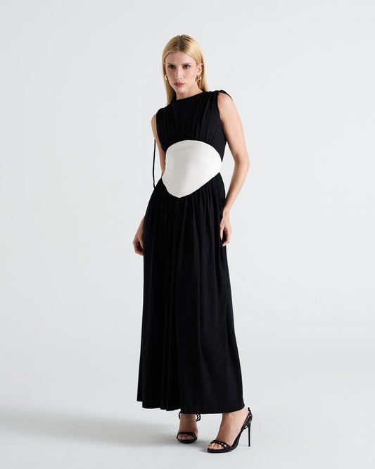 VESTIDO LONGO BICOLOR KRONNE