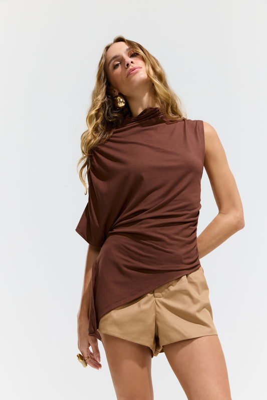 BLUSA ASSIMÉTRICA DRAPEADA KRONNE