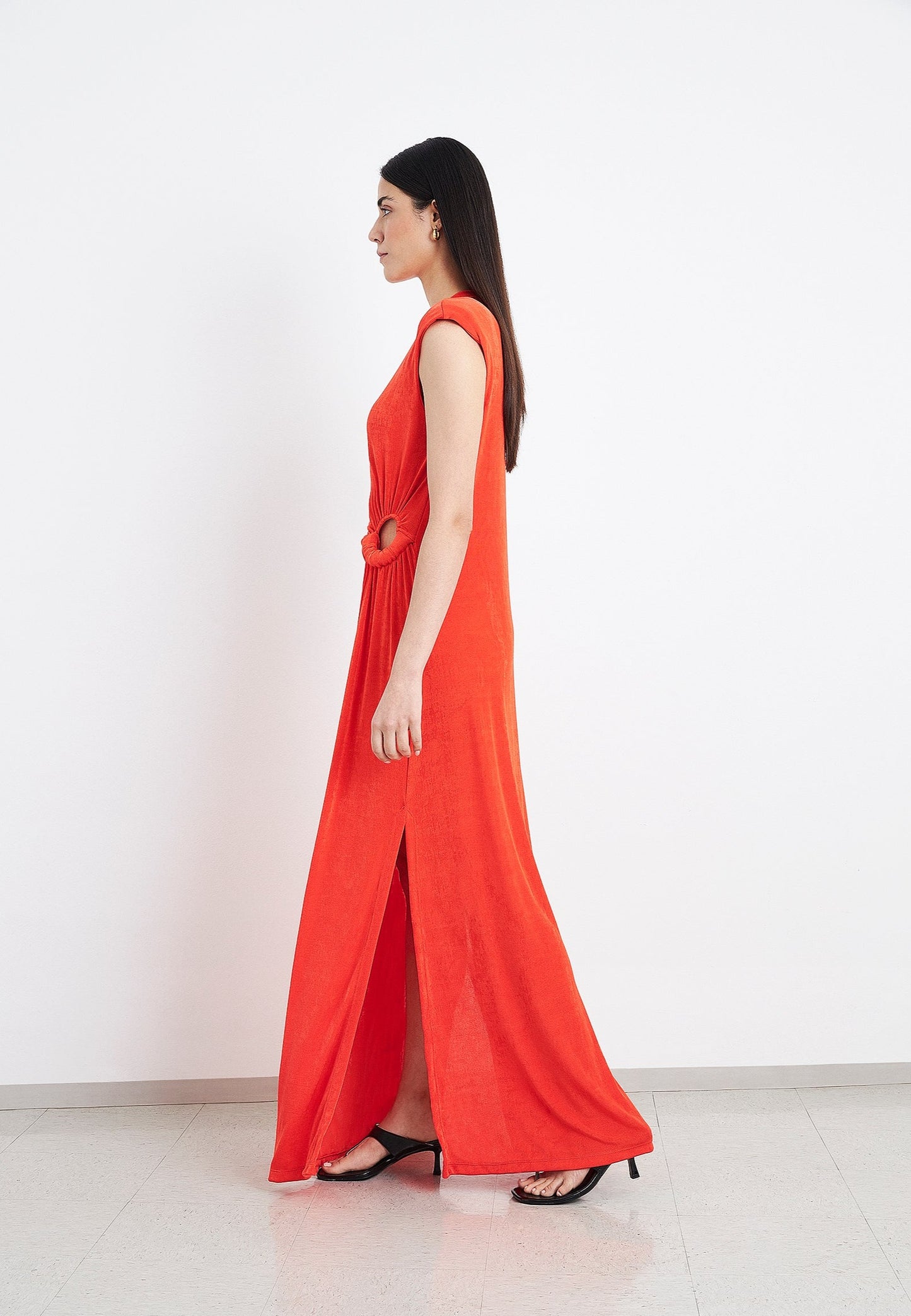Vestido Longo com Detalhe Vazado - Kronne