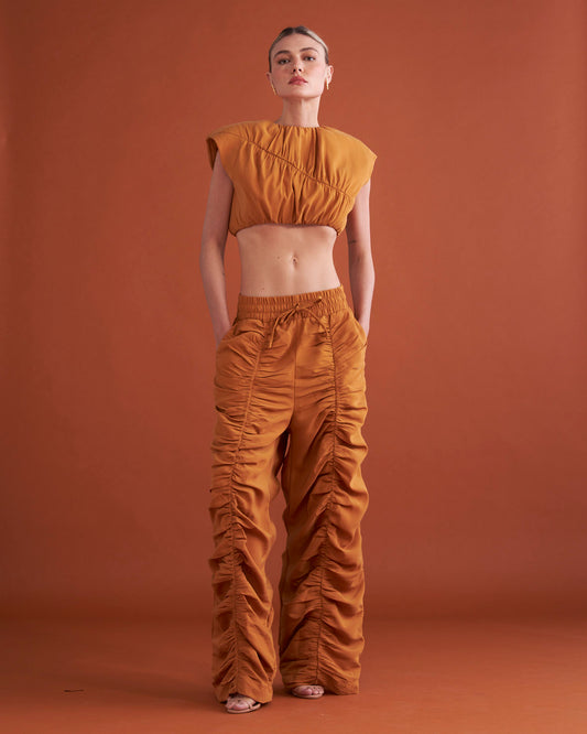 Calça c/ Franzidos e Cos de Elastico - Kronne