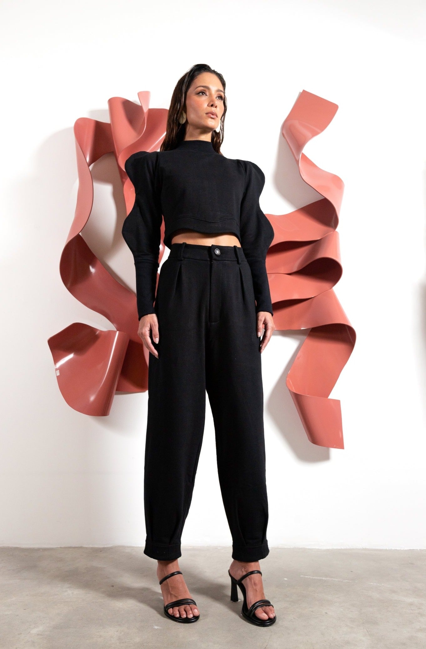 Conjunto Cropped Manga Ondulada - Kronne