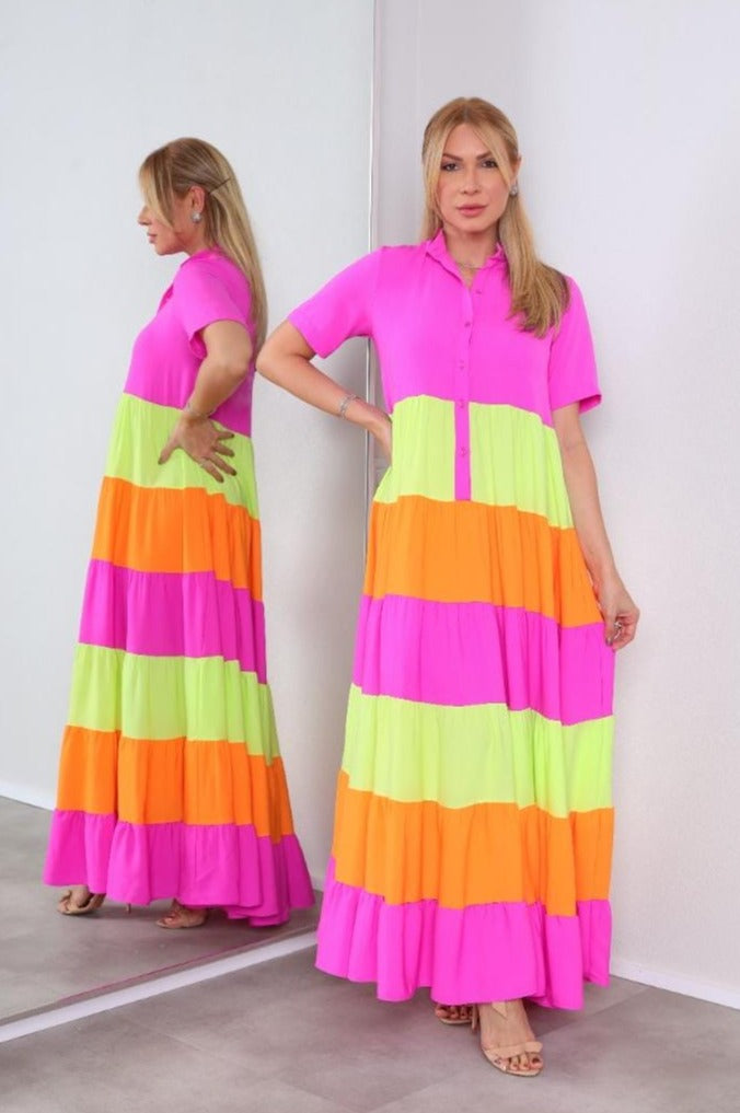 Vestido c/ Babados Assimétrico - Kronne