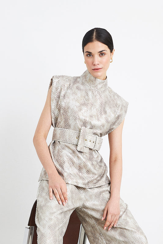 BLUSA C/ CINTO COBRA