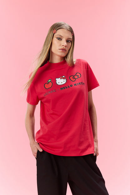 T-shirt gola alta Hello Kitty trio