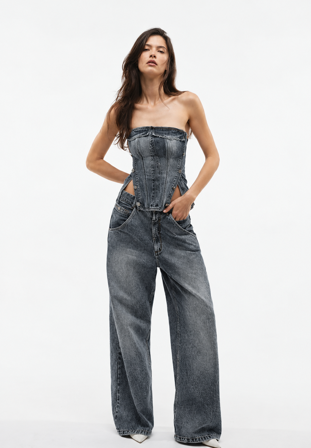 CALÇA JEANS C/FAIXA REGULADORA