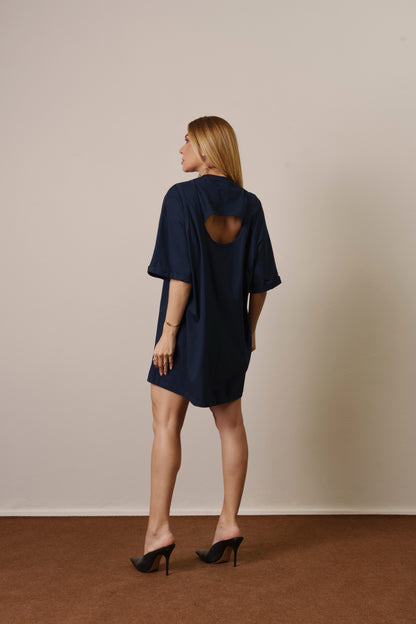 VESTIDO MAXI SHIRT RECORTE KRONNE