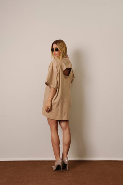 VESTIDO MAXI SHIRT RECORTE KRONNE