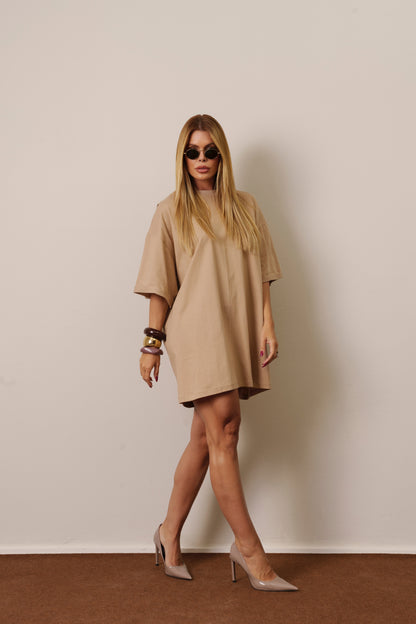 VESTIDO MAXI SHIRT RECORTE KRONNE