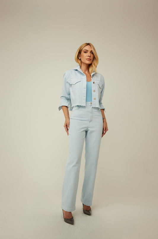 CALÇA RETA COM ETIQUETA KRONNE