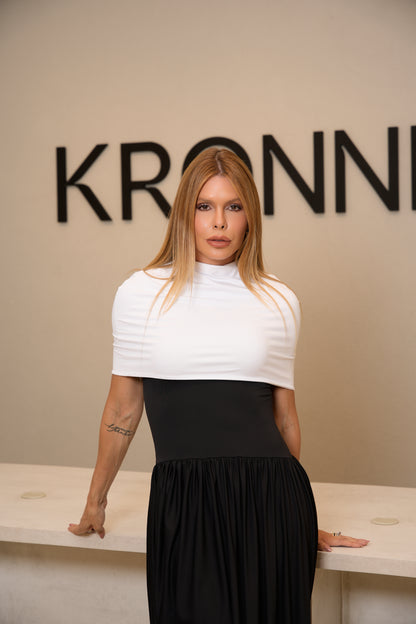 VESTIDO LONGO DRAPEADO KRONNE