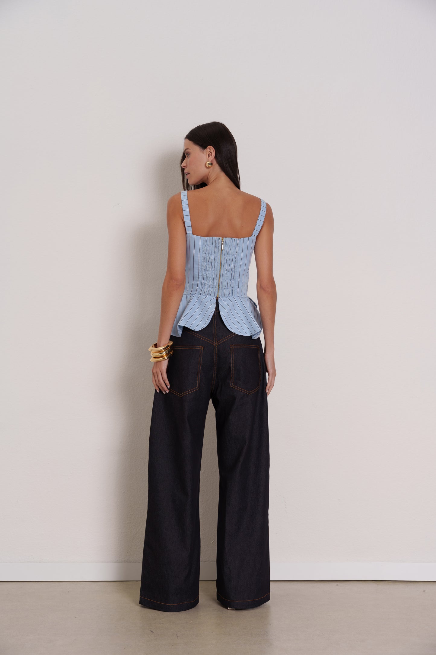 BLUSA LISTRAS PEPLUM KRONNE