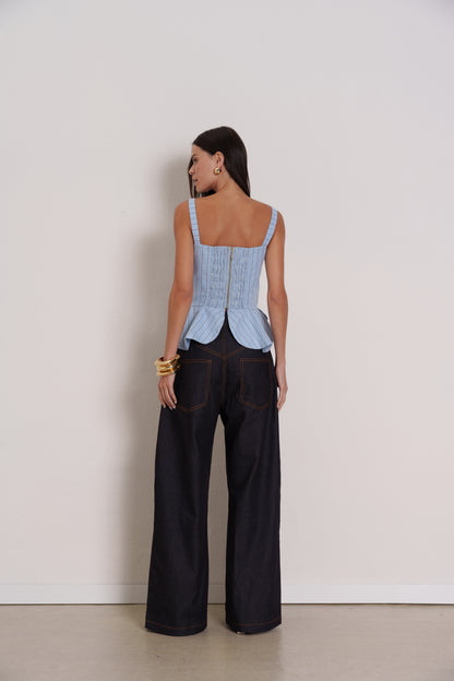 BLUSA LISTRAS PEPLUM KRONNE