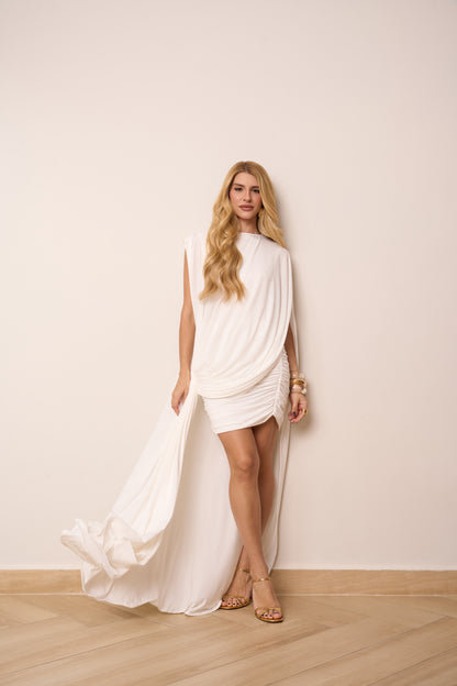 VESTIDO CURTO COM DRAPEADO KRONNE