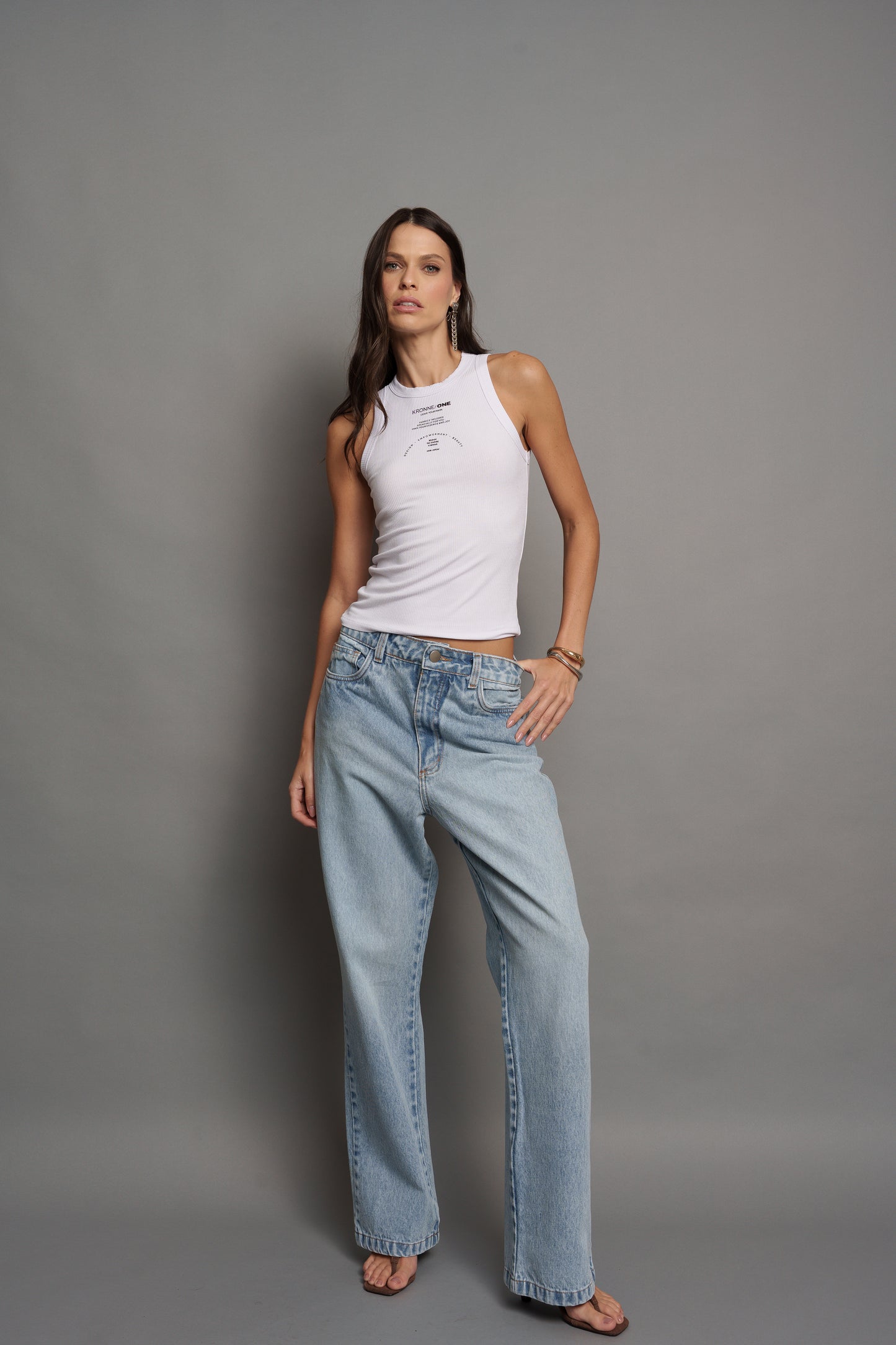 CALÇA JEANS RETA KRONNE