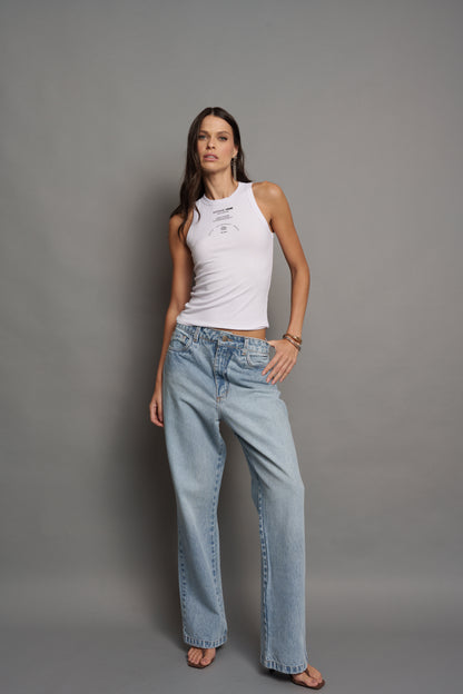 CALÇA JEANS RETA KRONNE