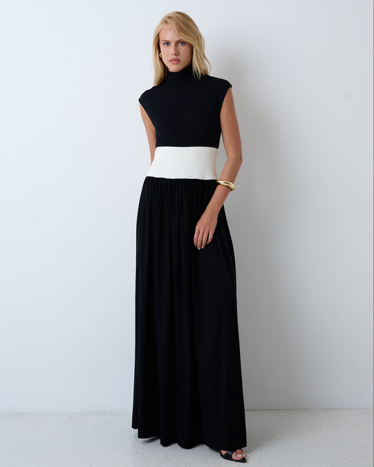 VESTIDO LONGO BICOLOR KRONNE