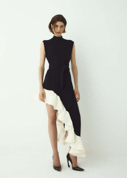 VESTIDO ASSIMÉTRICO P&B KRONNE