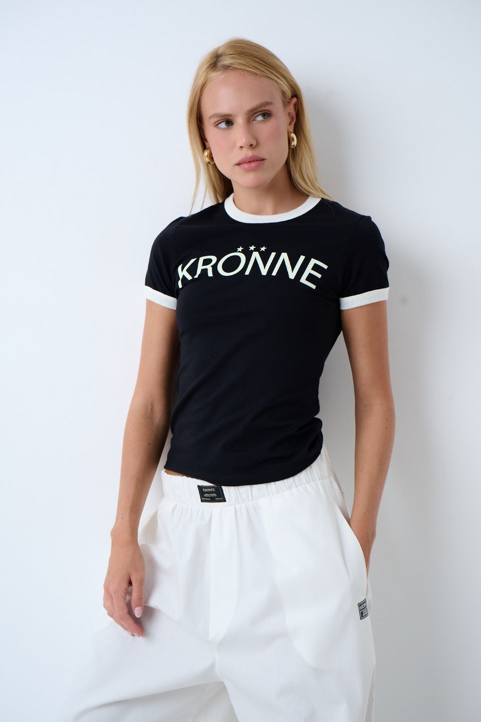 BLUSA BABY LOOK GOLA E PUNHO KRONNE