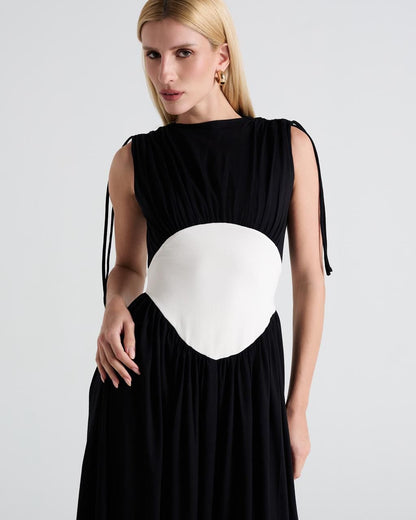 VESTIDO LONGO BICOLOR KRONNE