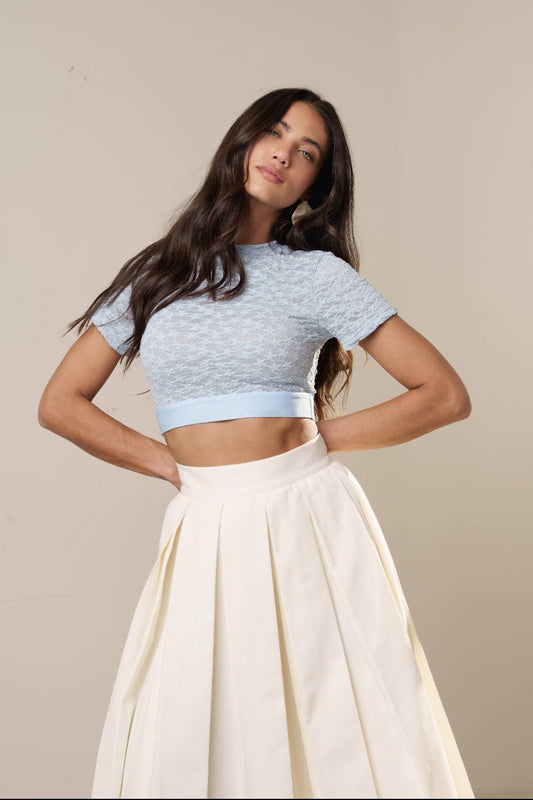 TOP CROPPED ELASTICO RENDA KRONNE