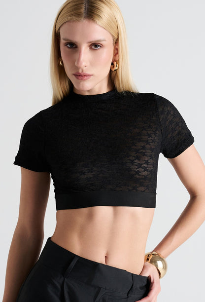TOP CROPPED ELASTICO RENDA KRONNE
