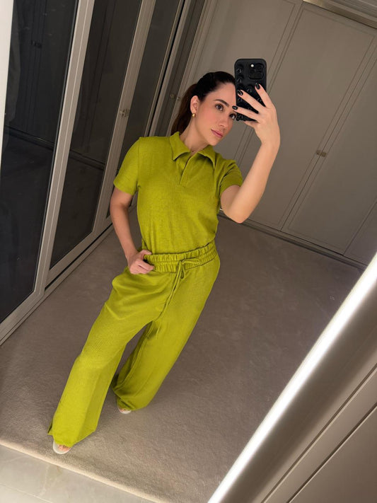 CONJUNTO BLUSA GOLA POLO KRONNE E CALÇA