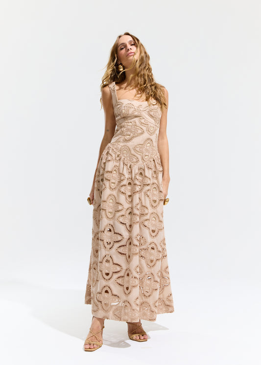 VESTIDO LONGO GUIPURE KRONNE