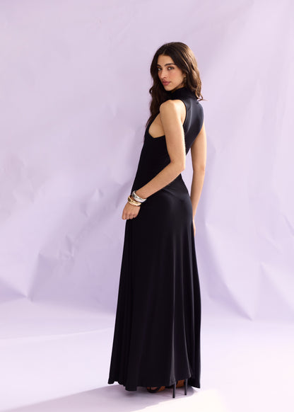 VESTIDO LONGO GOLA ALTA  KRONNE