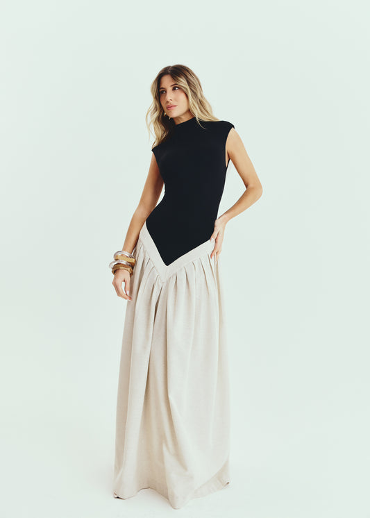 VESTIDO RECORTE CÔNCAVO KRONNE